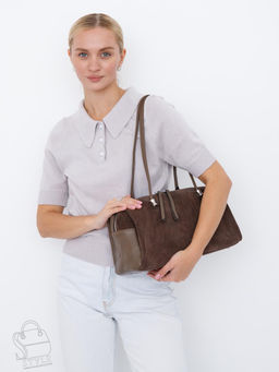 Сумка женская кожаная 98409SP cappuccino Velina Fabbiano-Safenta в Новосибирске