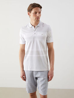 Polo Yaka ?izgili Merserize G?r?n?ml? Erkek Ti??rt