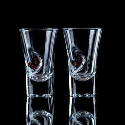 Подарочный набор «Непробиваемый»: 2 стопки 60 мл, зажигалка, подставка