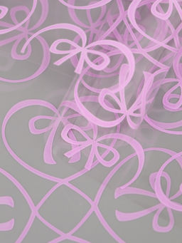 Плёнка для цветов «Бантики», прозрачная/светло- сиреневая, 0.6×9.3±5% м, 40 мкм, 200 г