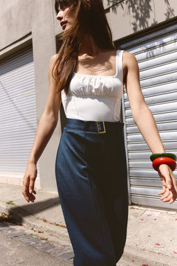 TWILL TROUSERS WITH SEAM AND BELT - Zara фото 2