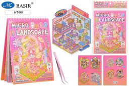 Набор для творчества "Блокнот - румбокс XXL. Мишки и зайчики": 8 локаций, 8 листов с наклейками, пинцет (HT-99)