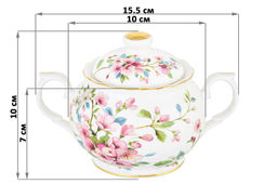 Сахарница 380 мл 15,5*10*10 см Яблоневый цвет на белом NEW BONE CHINA - Elan gallery фото 2