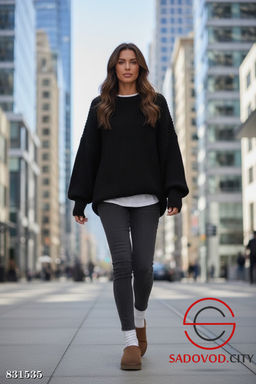 Свитер вязаный однотонный