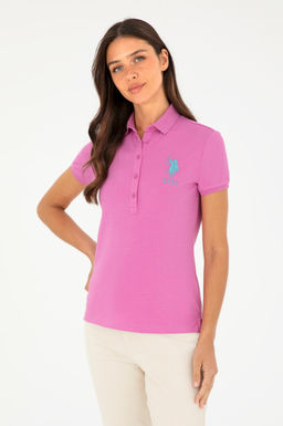 Женская фиолетовая базовая футболка