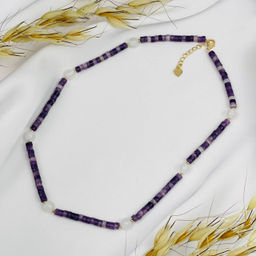 Чокер из Лепидолита и Лунного камня 40 см +