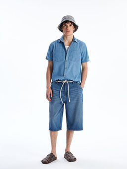 Regular Fit K?sa Kollu Erkek Jean G?mlek