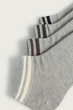 CALCETINES CORTOS BANDAS PACK 4 / Gris - Zara фото 2