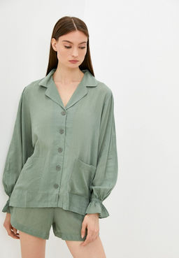 Домашняя блузка оттенка хаки