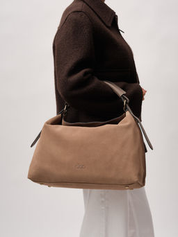 Замшевая сумка Andrea DBR 31374 серо-коричневый  фото 5