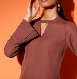 Блузка, коричневая - Linea tesini фото 5