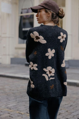 OVERSIZED KNIT JACQUARD FLORAL CARDIGAN - Zara фото 4