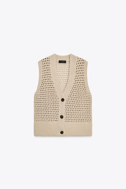 OPEN KNIT WAISTCOAT - Zara фото 6