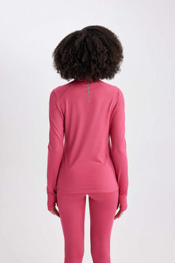 DeFactoFit Футболка с длинным рукавом и воротником стандартной посадки с принтом  фото 6