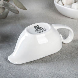 Цена за 6 шт. Соусник Wilmax, 100 мл, 13×6×5 см, фарфор, белый