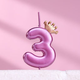 Цена за 2 шт. Свеча для торта «Корона», цифра 3, 5.5 см, на шпажке