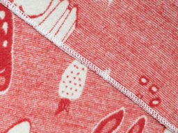 Одеяло байковое жаккардовое в/уп 100*140 "Зайчики" цв красный