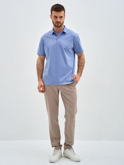 Джемпер мужской с воротником поло короткий рукав GREG G144-PD-LT1322 (голубой) фото 3