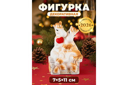 Фигурка декоративная 7*5*11 см Лошади-влюбленная пара коричневая с золотом, фарфор