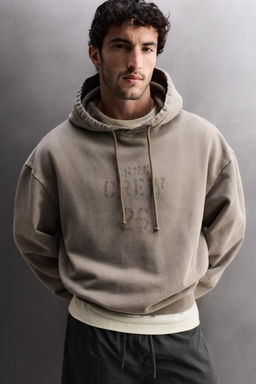 SUDADERA LAVADA RELAXED FIT TRAINING / Marr?n claro - Zara фото 11