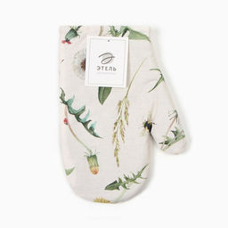 Цена за 2 шт. Варежка-прихватка Этель Одуванчики, 20?27 см, 100% хлопок, саржа 178 г/м?