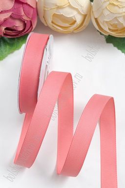 Лента репсовая 1,5 см*20 ярд "1 сорт" (SF-1347) розовая пенка №193