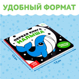 Картонная книга для новорожденных «Первая книга малыша. Контрастные картинки», 10 стр., 0+