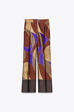 PRINTED SATIN TROUSERS - Zara фото 9
