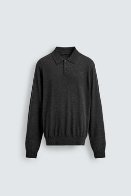 WOOL/SILK KNIT POLO SHIRT - Zara фото 6