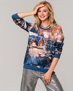 Авторский свитшот с дизайнерским принтом , джемпер