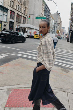 CHECK SHIRT WITH RUFFLES