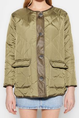 TRENDYOLMILLA Haki Renk Bloklu Su Itici Kapitone Mont TWOAW23MO00134 фото 14