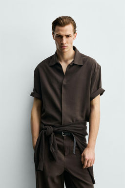 CAMISA FLUIDA RELAXED FIT / Marr?n - Zara фото 2