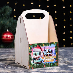 Ящик для пива Дарим Красиво «С Новым Годом!», 15×15×25 см, дерево