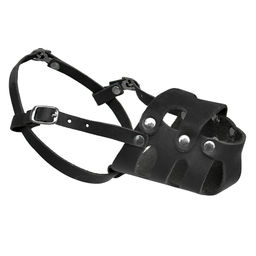 Намордник кожаный "Сид" цельнокроеный, черный, обхват 31-34см 4004012 25ка23