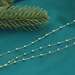 Цена за 4 шт. Бусы на ёлку Бусины - мини нити, 2 м, d=2 мм, золотистый - Зимнее волшебство фото 2
