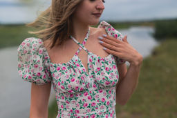 Платье Бонита (белый в розовый цеток) - Nadi bordo фото 6