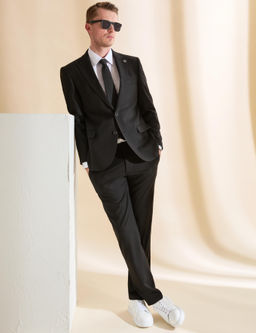 Siyah Slim Fit Tak_m Elbise