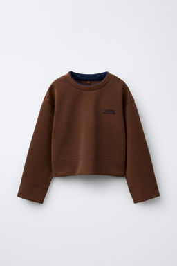 SWEATSHIRT WITH MODAL AND CONTRAST NECK