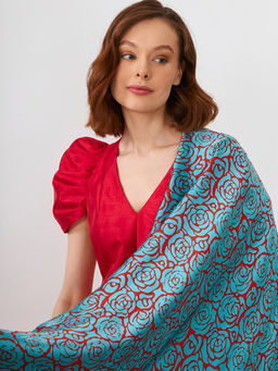 Большой, мягкий, тонкий и очень нежный двусторонний палантин с рисунком - Tantino фото 13