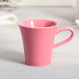 Чайная пара керамическая Розовая монстера: кружка 100 мл, блюдце 15?14 см