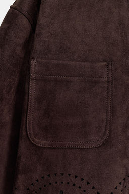 FAUX SUEDE DIE-CUT HEM JACKET - Zara фото 10