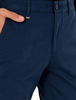 Lacivert Slim Fit Pamuk Kar___ml_ Kanvas Pantolon