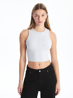 Bisiklet Yaka Dokulu Kad?n Crop