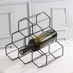 Подставка для бутылок Доляна «Соты», 28.5×27.4×21 см, чёрная