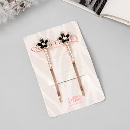 Цена за 2 шт. Невидимки для волос «Фрея», набор 2 шт., цветок, 6 см, розовое золото