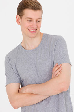 U. S. Polo Assn Мужская серая меланжевая базовая футболка с круглым вырезом - U.s. polo assn фото 2