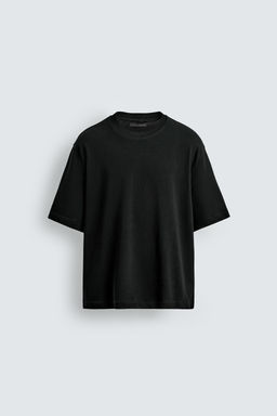 CAMISETA PUNTO BOXY FIT / Negro - Zara фото 6