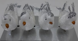 Подвеска новогодняя Птички 9см (4шт) цвет: в ассортименте