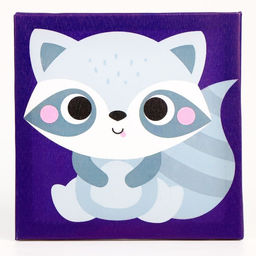 Картина помпонами «Енот», 20×20 см, аппликация помпошками